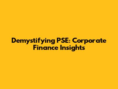 Demystifying PSE: Corporate Finance Insights