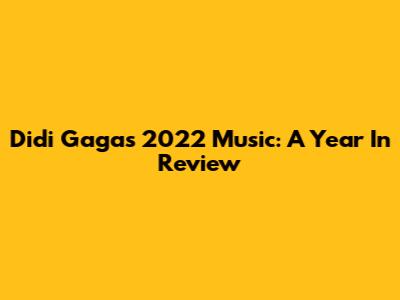 Didi Gaga's 2022 Music: A Year In Review