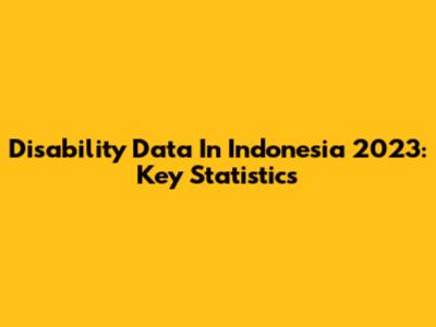 Disability Data In Indonesia 2023: Key Statistics