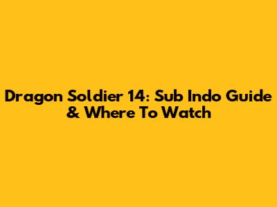 Dragon Soldier 14: Sub Indo Guide & Where To Watch