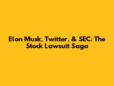 Elon Musk, Twitter, & SEC: The Stock Lawsuit Saga