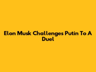 Elon Musk Challenges Putin To A Duel