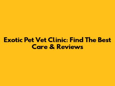 Exotic Pet Vet Clinic: Find The Best Care & Reviews