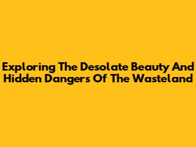 Exploring The Desolate Beauty And Hidden Dangers Of The Wasteland