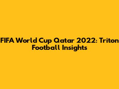 FIFA World Cup Qatar 2022: Triton Football Insights