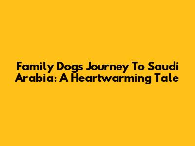 Family Dog's Journey To Saudi Arabia: A Heartwarming Tale