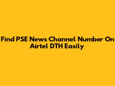 Find PSE News Channel Number On Airtel DTH Easily