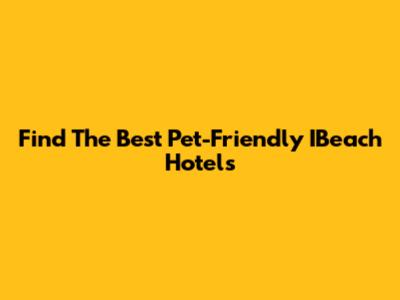 Find The Best Pet-Friendly IBeach Hotels