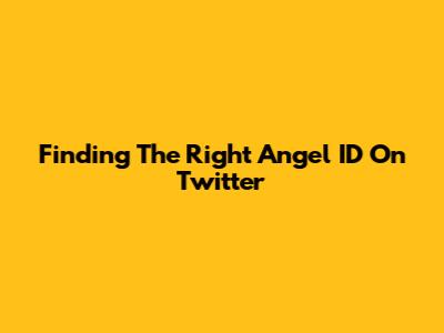 Finding The Right Angel ID On Twitter