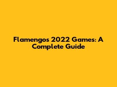 Flamengo's 2022 Games: A Complete Guide