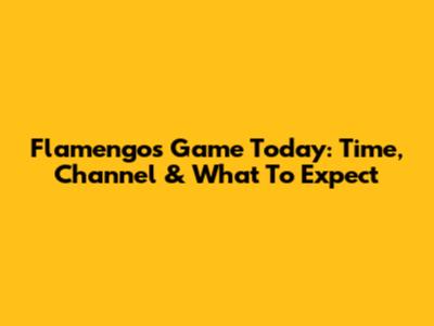 Flamengo's Game Today: Time, Channel & What To Expect