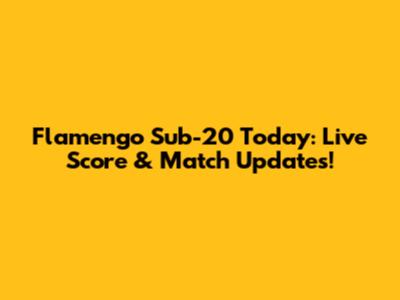Flamengo Sub-20 Today: Live Score & Match Updates!