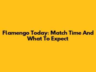 Flamengo Today: Match Time And What To Expect