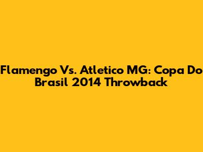 Flamengo Vs. Atletico MG: Copa Do Brasil 2014 Throwback