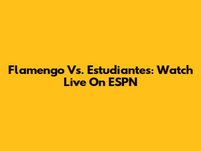 Flamengo Vs. Estudiantes: Watch Live On ESPN