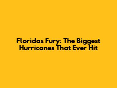 Florida's Fury: The Biggest Hurricanes That Ever Hit