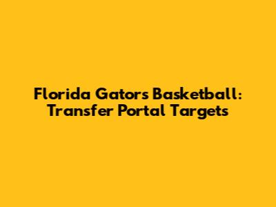 Florida Gators Basketball: Transfer Portal Targets