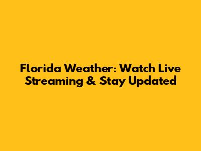 Florida Weather: Watch Live Streaming & Stay Updated