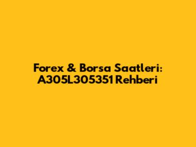 Forex & Borsa Saatleri: A305L305351 Rehberi