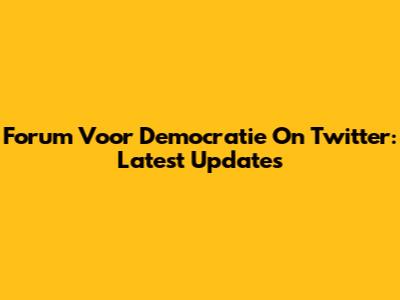 Forum Voor Democratie On Twitter: Latest Updates