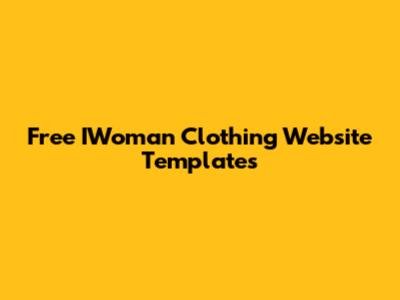 Free IWoman Clothing Website Templates