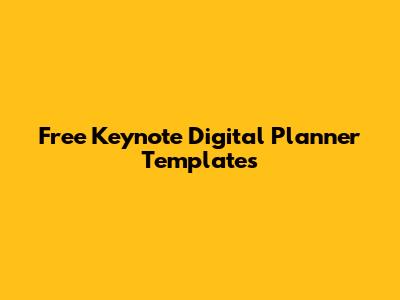 Free Keynote Digital Planner Templates