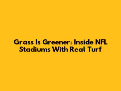 Grass Is Greener: Inside NFL Stadiums With Real Turf