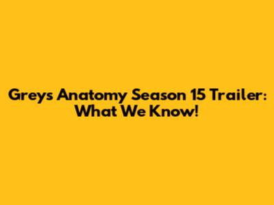 Grey's Anatomy Season 15 Trailer: What We Know!