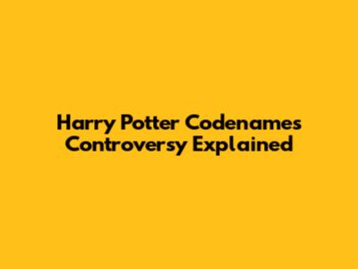 Harry Potter Codenames Controversy Explained