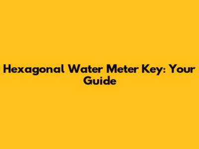 Hexagonal Water Meter Key: Your Guide