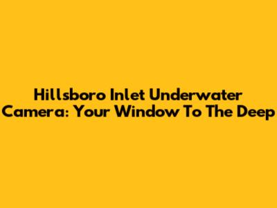 Hillsboro Inlet Underwater Camera: Your Window To The Deep