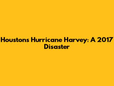 Houston's Hurricane Harvey: A 2017 Disaster