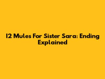 I2 Mules For Sister Sara: Ending Explained