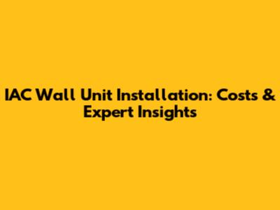 IAC Wall Unit Installation: Costs & Expert Insights
