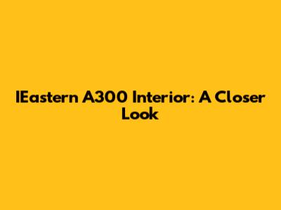 IEastern A300 Interior: A Closer Look