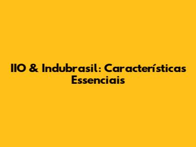 IIO & Indubrasil: Características Essenciais