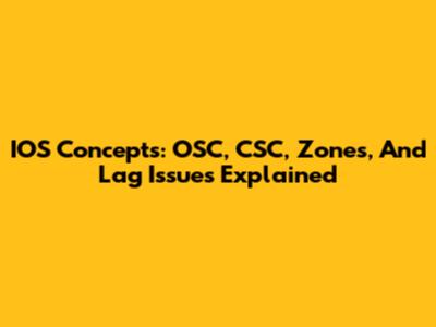IOS Concepts: OSC, CSC, Zones, And Lag Issues Explained