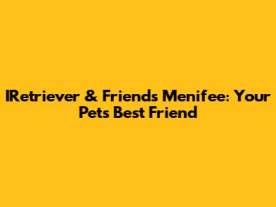 IRetriever & Friends Menifee: Your Pet's Best Friend