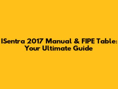 ISentra 2017 Manual & FIPE Table: Your Ultimate Guide