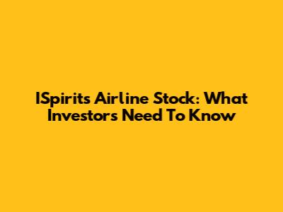 ISpirits Airline Stock: What Investors Need To Know