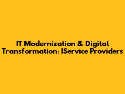 IT Modernization & Digital Transformation: IService Providers