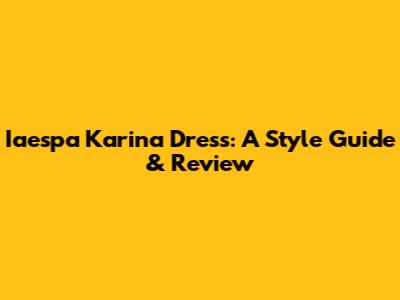Iaespa Karina Dress: A Style Guide & Review