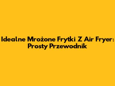 Idealne Mrożone Frytki Z Air Fryer: Prosty Przewodnik