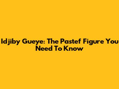 Idjiby Gueye: The Pastef Figure You Need To Know