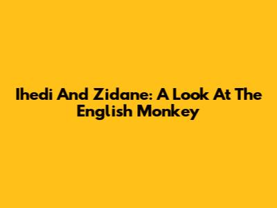 Ihedi And Zidane: A Look At The "English Monkey"