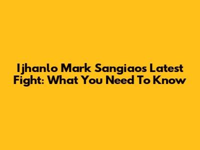 Ijhanlo Mark Sangiao's Latest Fight: What You Need To Know