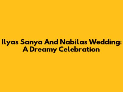 Ilyas Sanya And Nabila's Wedding: A Dreamy Celebration