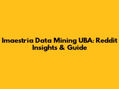 Imaestria Data Mining UBA: Reddit Insights & Guide