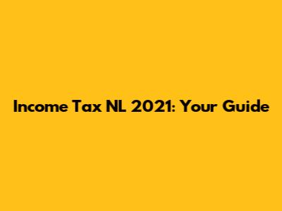 Income Tax NL 2021: Your Guide
