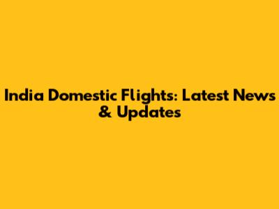 India Domestic Flights: Latest News & Updates